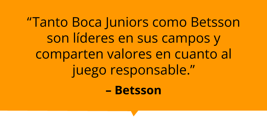 Betsson y Boca Juniors sobre el juego responsable