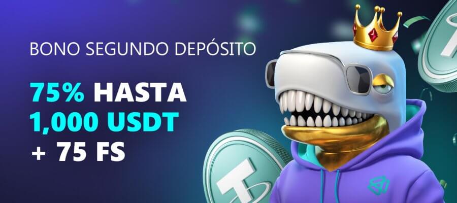 Bono por segundo depósito en Bets.io casino Argentina