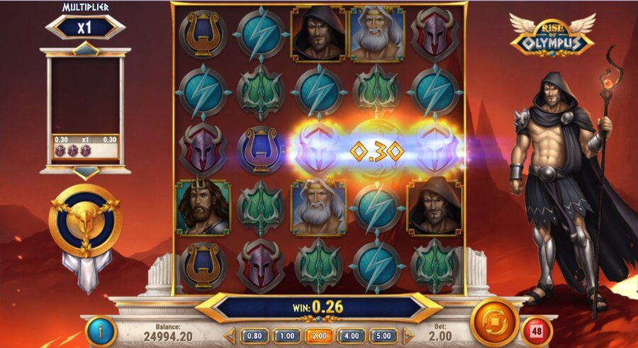 Jugada ganadora Rise of Olympus Argentina slot