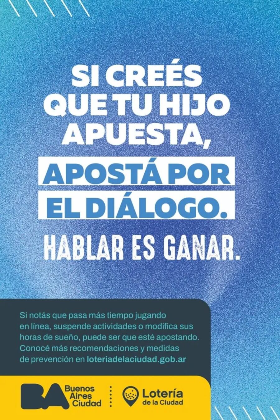 Banner de la campaña "Hablar es ganar".