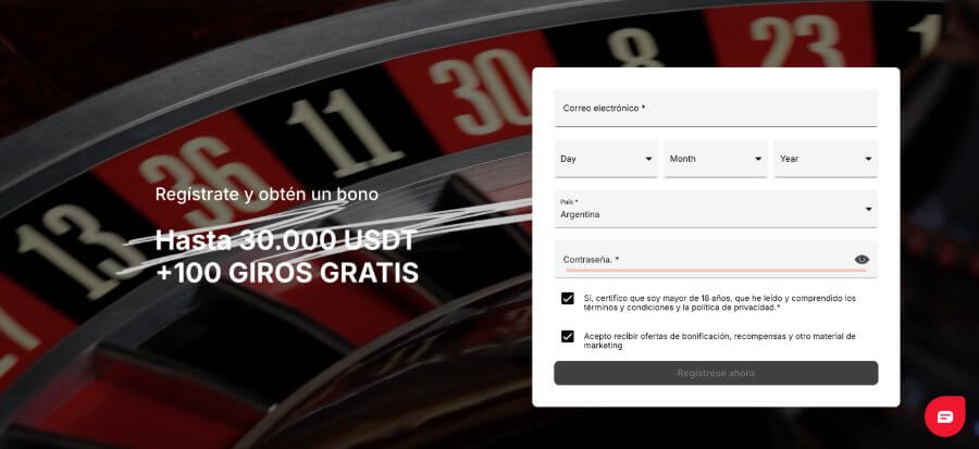 Registro en Bombastic Casino Argentina - Cómo abrir una cuenta