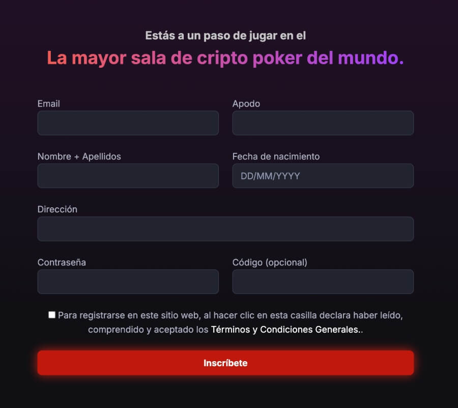 Registro en CoinPoker Casino AR